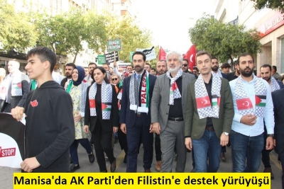 Manisa'da AK Parti'den Filistin'e destek yürüyüşü 