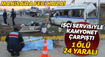 Manisa'da feci kaza! 1 ölü, 24 yaralı....
