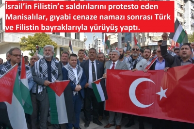 Manisa'da Filistin'e destek gösterisi