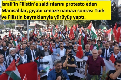 Manisa'da Filistin'e destek gösterisi