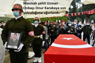 Manisalı şehit Uzman Onbaşı Onur Karakaya son yolculuğuna uğurlandı..