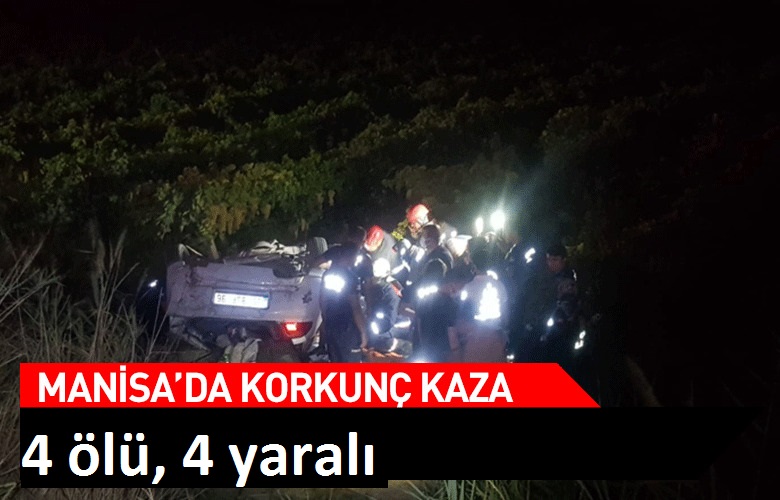 Manisa'nın Salihli ilçesinde otomobil ile işçileri taşıyan minibüsün çarpışması sonucu  4 kişi öldü, 4 kişi yaralandı.