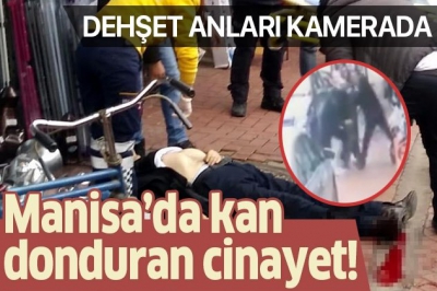 Manisa'nın Turgutlu ilçesinde işlenen cinayet! Dehşet anları güvenlik kamerasına yansıdı....