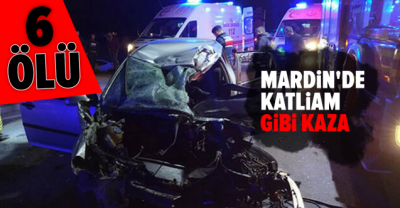 Mardin'in Midyat ilçesinde feci kaza! 6 kişi öldü, 2 kişi yaralandı.