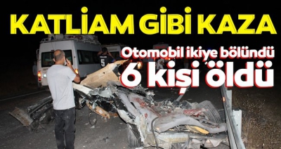 Mardin'in Midyat ilçesinde feci kaza! 6 kişi öldü, 2 kişi yaralandı.