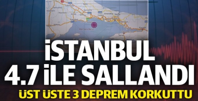 Marmara Denizi'nde deprem meydana geldi