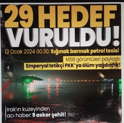 MSB 'Terörü kaynağında yok etmekte kararlıyız' diyerek duyurdu! 29 terör hedefi imha edildi