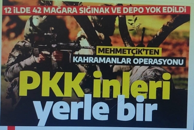 Mehmetçik terör örgütünü ininde avladı! Tam 12 ilde 42 mağara, sığınak ve depo yerle bir edildi 