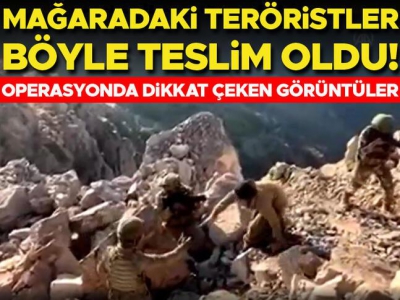 Mehmetçik'ten 1917 rakımlı tepede nokta operasyon: Mağarada saklanan teröristler teslim oldu 