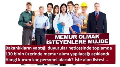 Memur olmak isteyenler dikkat! On binlerce alım yapılacak! İşte kurum kurum personel alım listesi... 