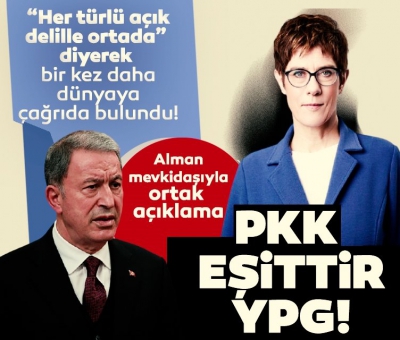 Milli Savunma Bakanı Hulusi Akar, Alman mevkidaşının yüzüne karşı söyledi: PKK eşittir YPG! 