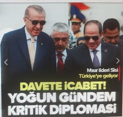Mısır Cumhurbaşkanı Sisi bugün Türkiye'ye geliyor.