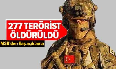 MSB: Barış Pınarı Harekatı'nda toplamda 277 terörist etkisiz hale getirildi.