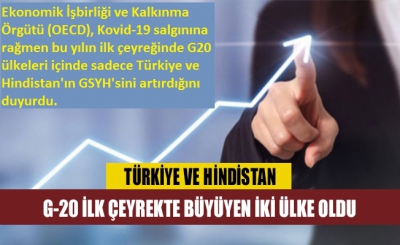 OECD raporu açıklandı: Türkiye ve Hindistan, G-20'de ilk çeyrekte büyüyen iki ülke oldu.