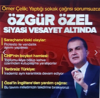 Ömer Çelik'ten Özgür Özel'e tepki: Kullandığı dil zehirli
