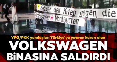 PKK yandaşları Türkiye'de fabrika kurma kararı alan Volkswagen'in binasını işgal etti..
