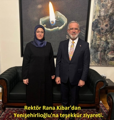 Rektör Prof. Dr. Rana Kibar, AK Parti Grup Başkanvekili Bahadır Yenişehirlioğlu’na teşekkür etti.