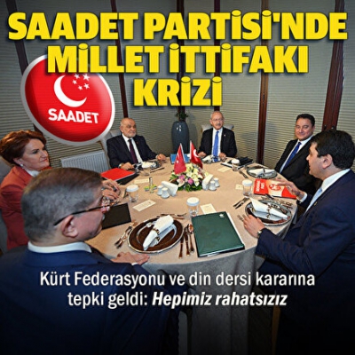  Saadet Partisi'nde CHP ve HDP krizi: Din derslerinin kaldırılmasına ve Kürt federasyonuna 'evet' der hale geldik