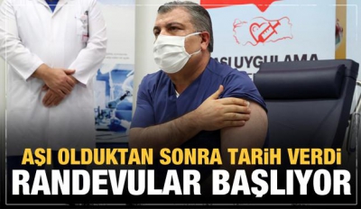 Sağlık Bakanı Koca TURKOVAC aşısı oldu: Randevular yarın başlıyor