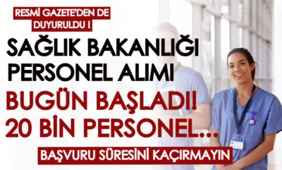 Sağlık Bakanlığı, 5 bin 175'i hemşire olmak üzere 10 bin sözleşmeli sağlık personeli ile çeşitli kadrolara 10 bin sürekli işçi alımı yapacak