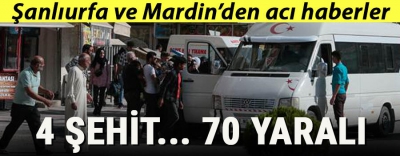 Şanlıurfa ile Mardin'e havan ve roket saldırıları: 4 şehit.