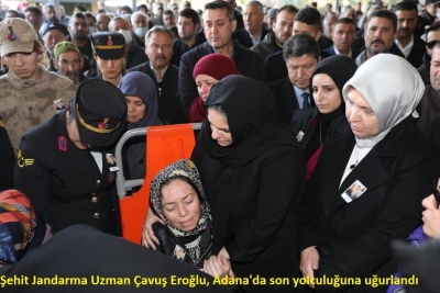 Şehit Jandarma Uzman Çavuş Eroğlu, Adana'da son yolculuğuna uğurlandı