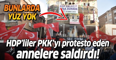 Şırnak'ta HDP'lilerden alçak saldırı: PKK'ya tepki için eylem yapan terör mağduru anneleri taşladı.