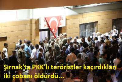Şırnak'ta PKK'lı teröristler kaçırdıkları iki çobanı öldürdü.