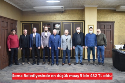 Soma Belediyesinde en düşük maaş 5 bin 432 TL oldu