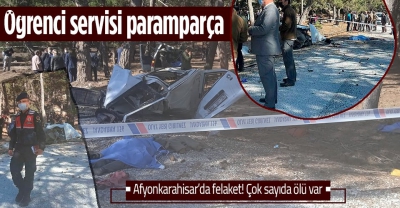 Son dakika: Afyonkarahisar'da öğrenci servisi devrildi: Ölü ve yaralılar var