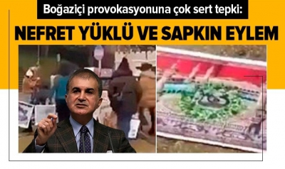 Son dakika: AK Parti Sözcüsü Ömer Çelik'ten BoğaziçiÜniversitesi önünde Kabe fotoğrafının yere serilmesine sert tepki 