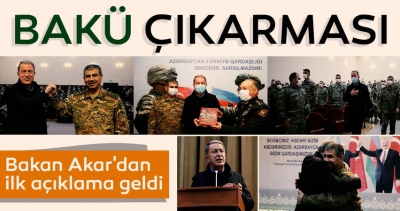 SON DAKİKA: Bakan Akar ve komutanlardan Bakü çıkarması! Açıklama geldi