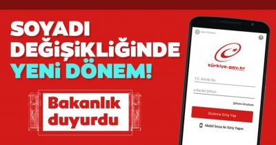 Son dakika: Bakanlık açıkladı: Soyadı değişikliği başvuruları e-Devlet'ten yapılabilecek.
