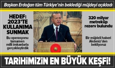 Son dakika: Başkan Erdoğan açıkladı: Türkiye tarihinin en büyük doğal gaz keşfini Karadeniz'de gerçekleştirdi.