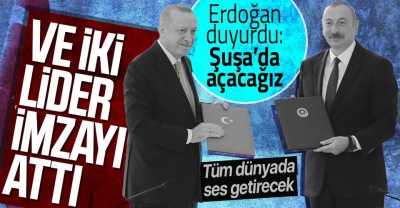 Son dakika: Başkan Erdoğan ve Aliyev Şuşa beyannamesini imzaladı!