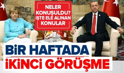 Son dakika: Başkan Erdoğan Merkel ile görüştü.