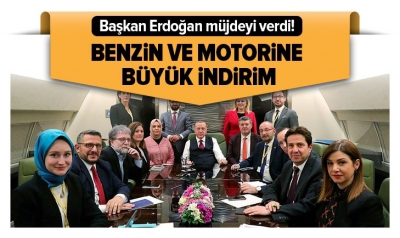 Son dakika: Başkan Erdoğan Brüksel dönüşü müjdeyi verdi: Benzin indirimi bu geceden itibaren....