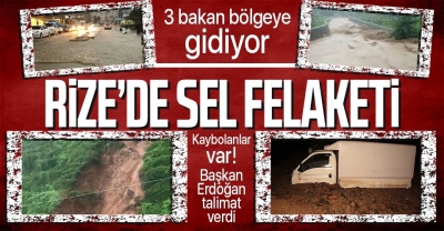 Son dakika... Başkan Erdoğan'ın talimatıyla bakanlar Murat Kurum, Soylu ve Karaismailoğlu Rize'de yaşanan sel nedeniyle bölgeye gidiyor. 
