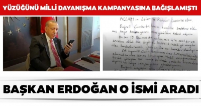 Son dakika: Başkan Erdoğan mektup yazan ve Milli Dayanışma Kampanyası’na destek için yüzüğünü gönderen Mukadder Hanım ile görüştü.