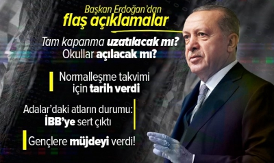 Son dakika: Başkan Erdoğan'dan normalleşme takvimi ve yüz yüze eğitim açıklaması: Önümüzdeki günlerde açıklayacağız