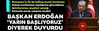 Son dakika: Başkan Erdoğan kabine sonrası açıkladı: Ramazan ayında 2 haftalık kısmi kapanma uygulanacak 