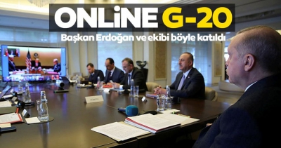 Son dakika: Başkan Erdoğan, video konferansla G20 Liderler Zirvesi'ne katıldı.