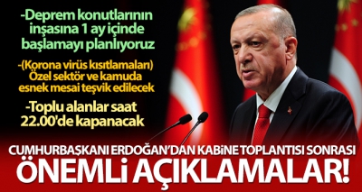 SON DAKİKA | Başkan Recep Tayyip Erdoğan açıkladı! İşte koronavirüs için uygulanacak yeni tedbirler!