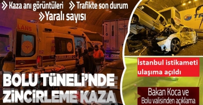 Son dakika... Bolu Dağı Tüneli'nde zincirleme kaza: İstanbul istikameti ulaşıma açıldı