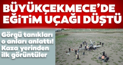 Son Dakika! Büyükçekmece'de eğitim uçağı düştü, ilk müdahale çevredeki vatandaşlardan geldi.