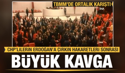 Son dakika: CHP'li Engin Özkoç'un Erdoğan'a hakareti sonrası Meclis'te kavga çıktı..