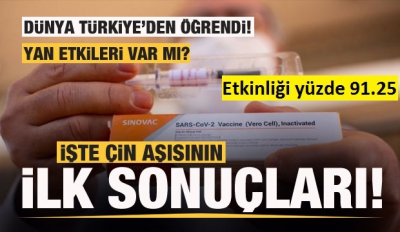 Son dakika.... Çin aşısının sonuçlarını ilk Türkiye dünyaya duyurdu! Etkinliği yüzde 91.25...