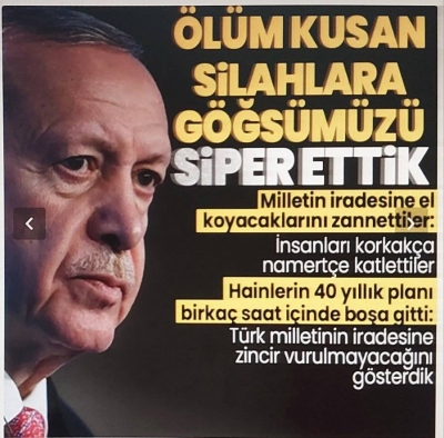 Son dakika! Cumhurbaşkanı Erdoğan: 15 Temmuz'da ölüm kusanlara karşı destan yazdık