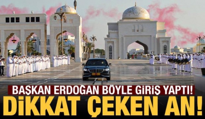 Son dakika... Cumhurbaşkanı Erdoğan'a Abu Dabi'de resmi törenle karşılama