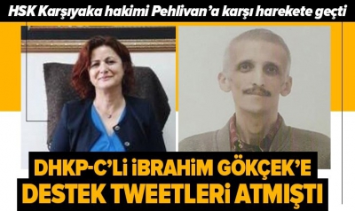 Son dakika: DHKP-C'li İbrahim Gökçek'e destek tweetleri atan Karşıyaka hakimi Ayşe Sarısu Pehlivan'a inceleme.